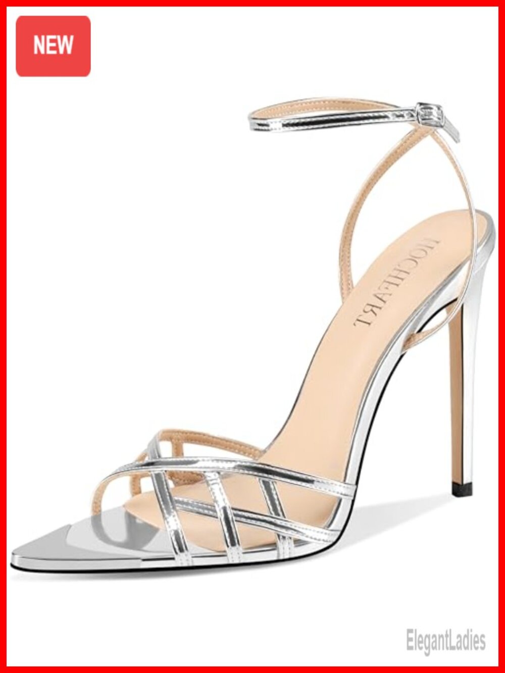 Women's Strappy Lace Up Pointed Open Toe Ankle Stiletto High Heels Sandals